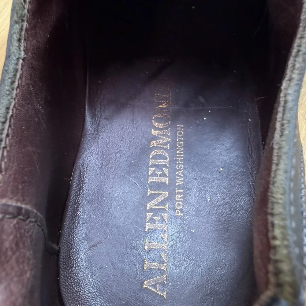 Allen Edmonds Mackenna Oxfords Mens 9.5 D Dainite Business Casual Black Pebble